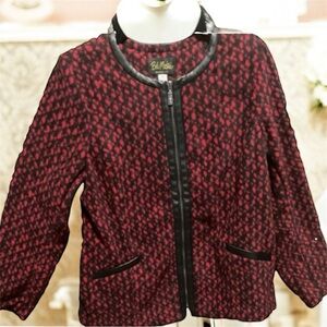 Bob Mackie Sweater Jacket Women’s Size M Fleece Wearable Art Comfortable Cozy